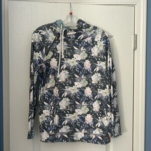 Ampersand Ave double hooded floral sweatshirt, M
